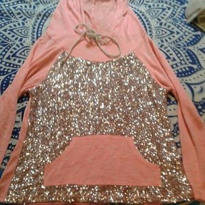 Pink and sequin lightweight sweatshirt
